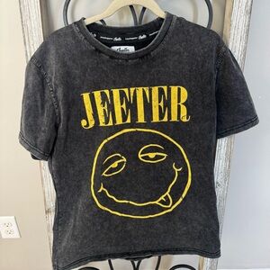 Jeeter Smiley Face Acid Wash Black Graphic T Shirt Streetwear Men’s M
